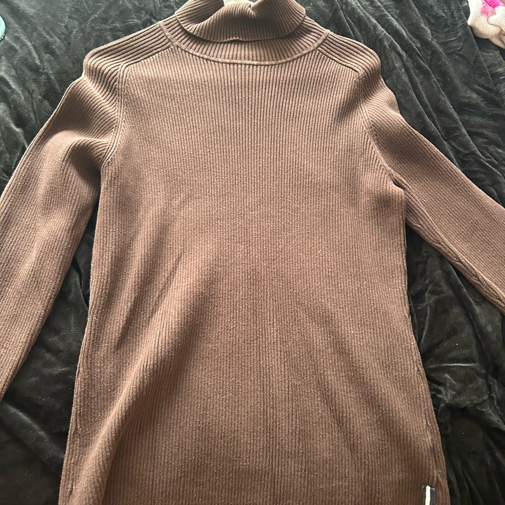 Tommy Hilfiger Women's Chocolate Turtleneck Sweater